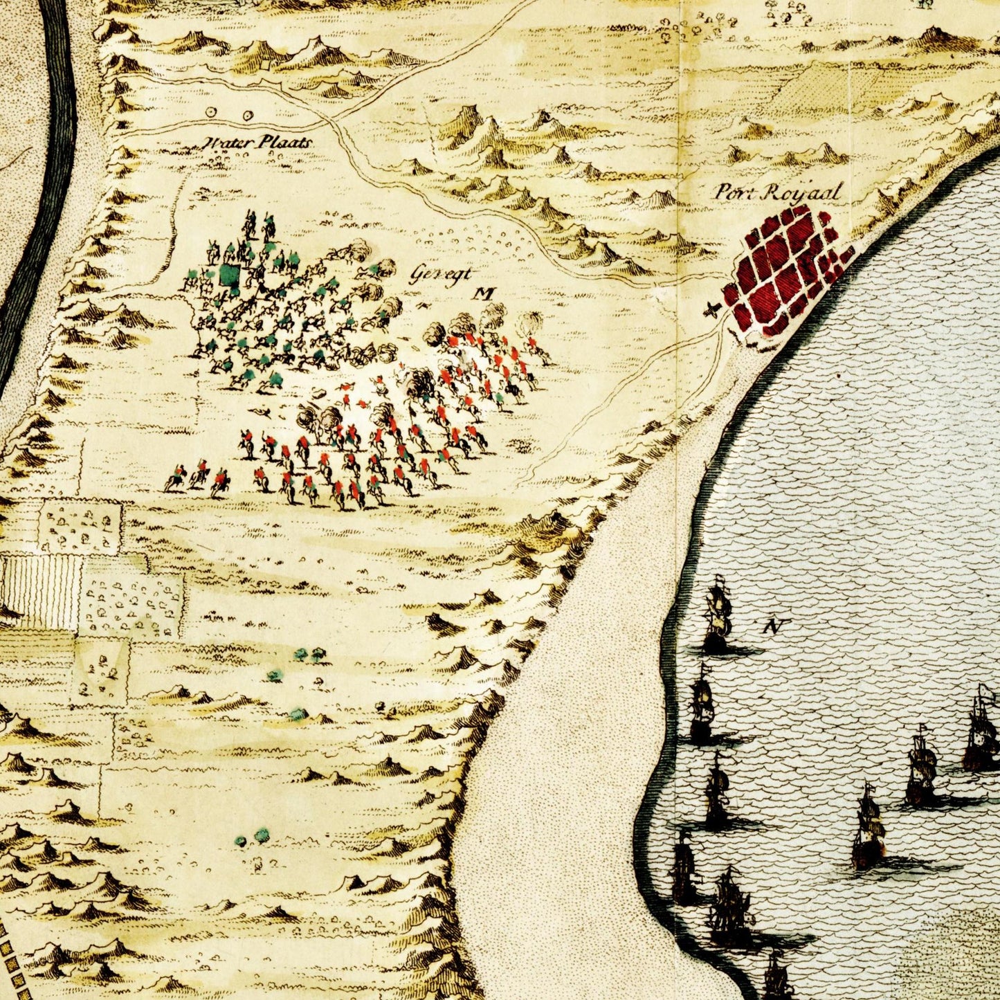 Historischer Stadtplan Cadiz um 1700