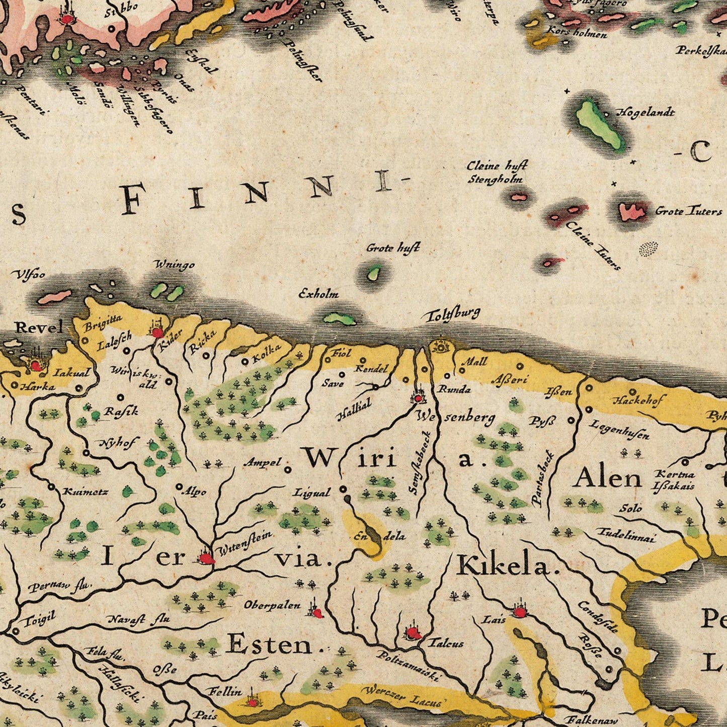 Historische Landkarte Estland um 1642