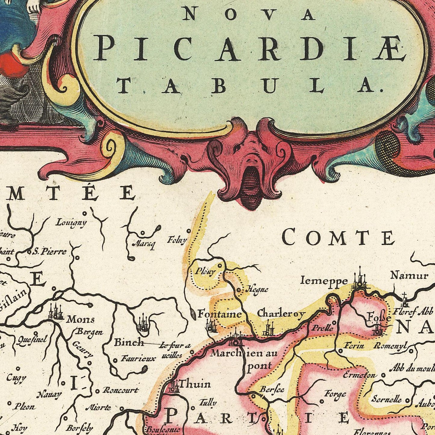 Historische Landkarte Picardie um 1650