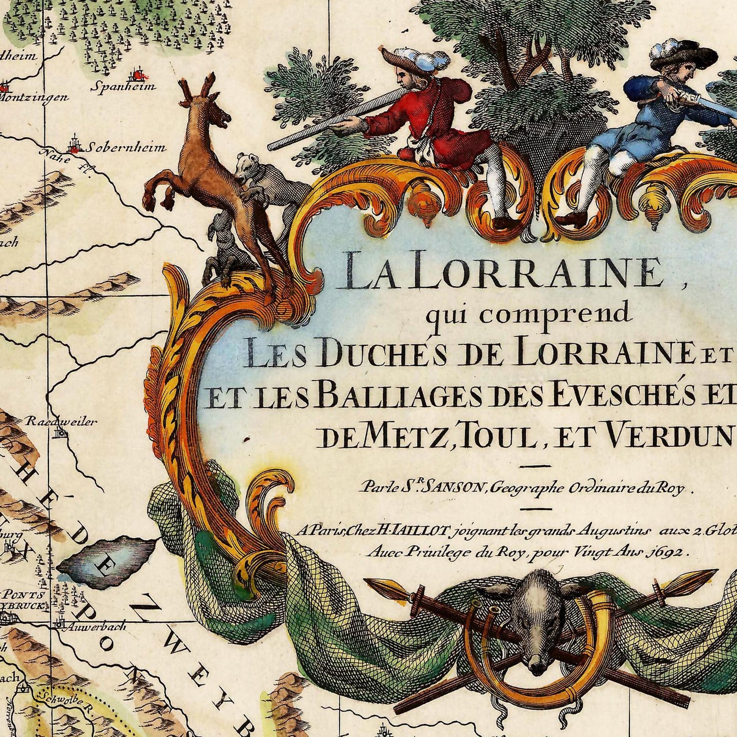 Historische Landkarte Lothringen um 1692