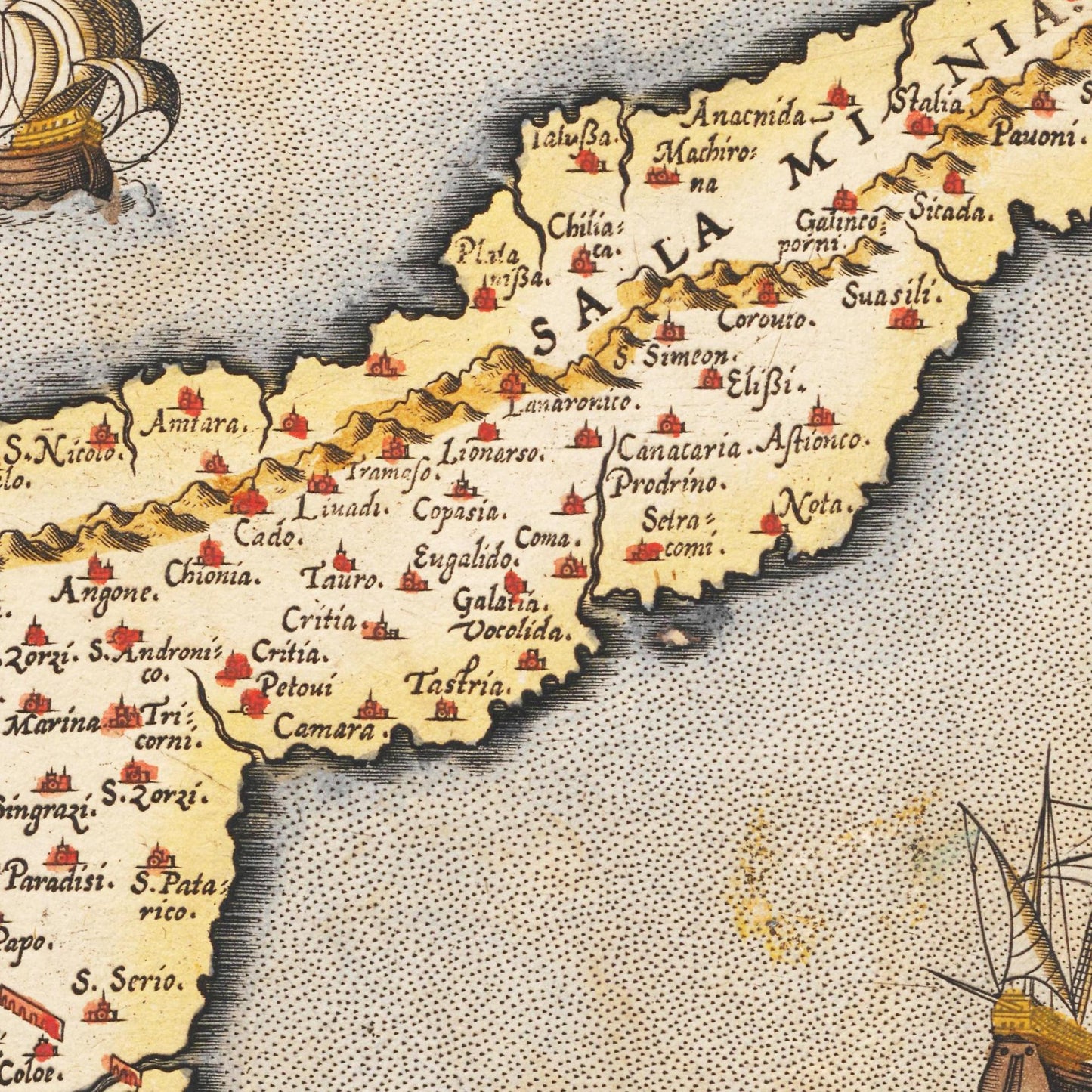 Historische Landkarte Zypern um 1609