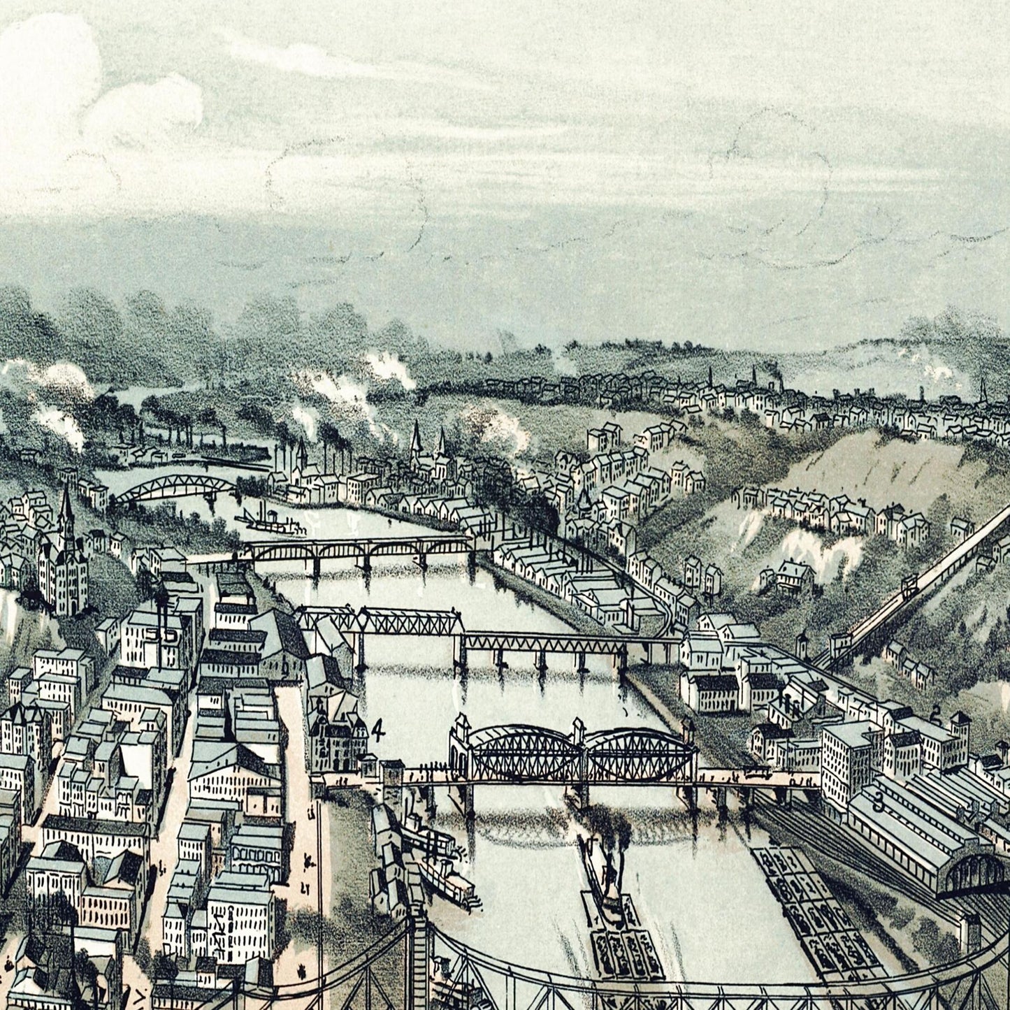 Historische Stadtansicht Pittsburgh um 1902