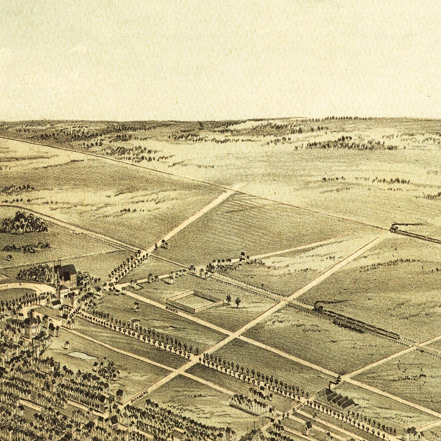 Historische Stadtansicht Buffalo um 1880