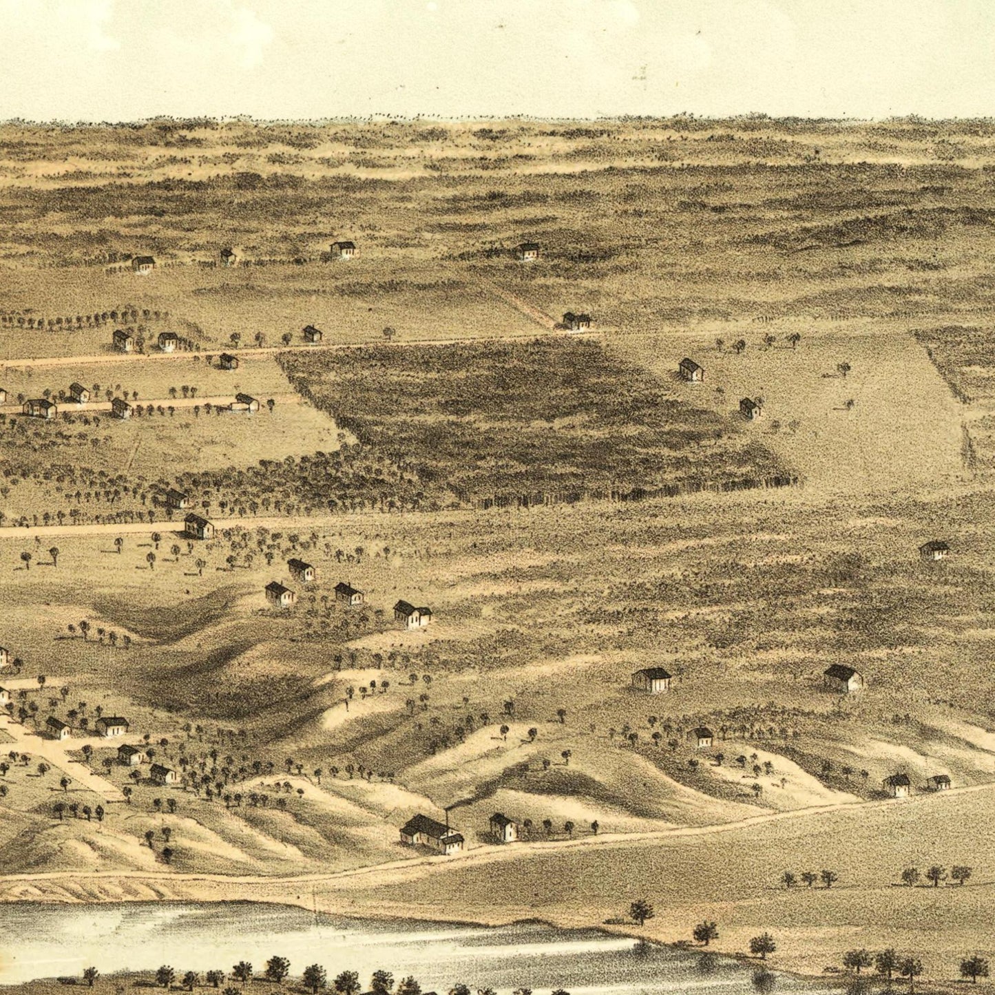 Historische Stadtansicht Des Moines um 1868