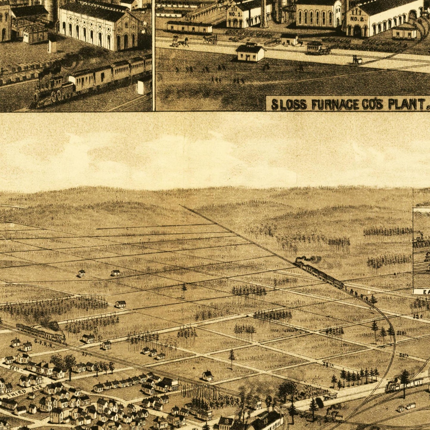 Historical city map  Test product horizontal 3 sizes