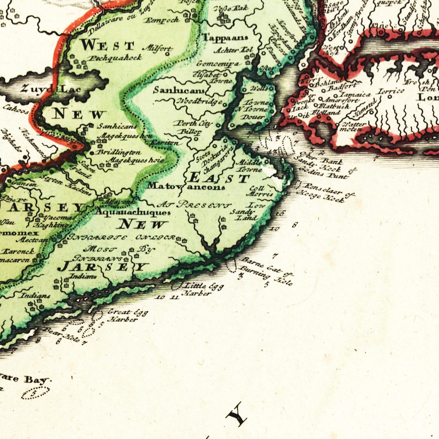 Historische Landkarte Kolonie Virginia um 1750