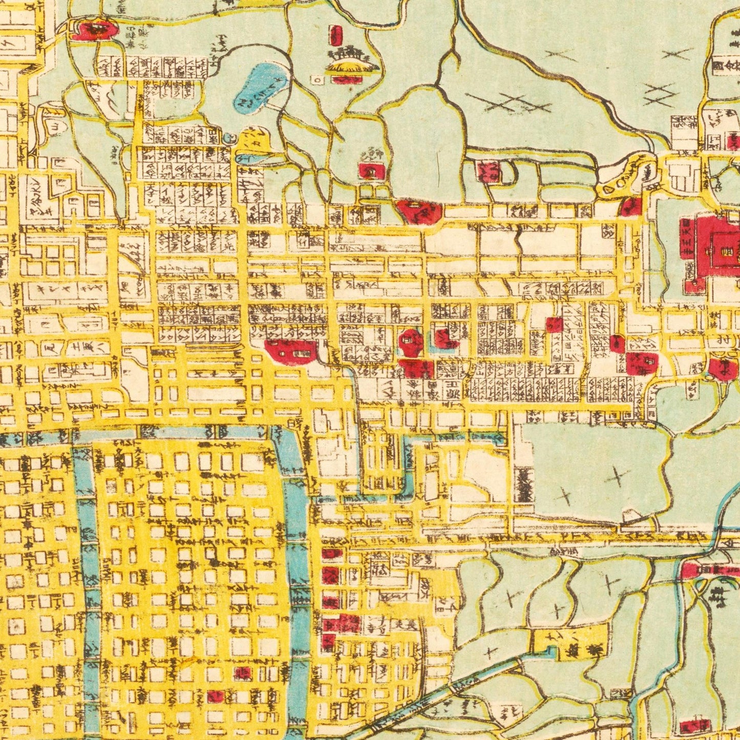 Historischer Stadtplan Osaka um 1863
