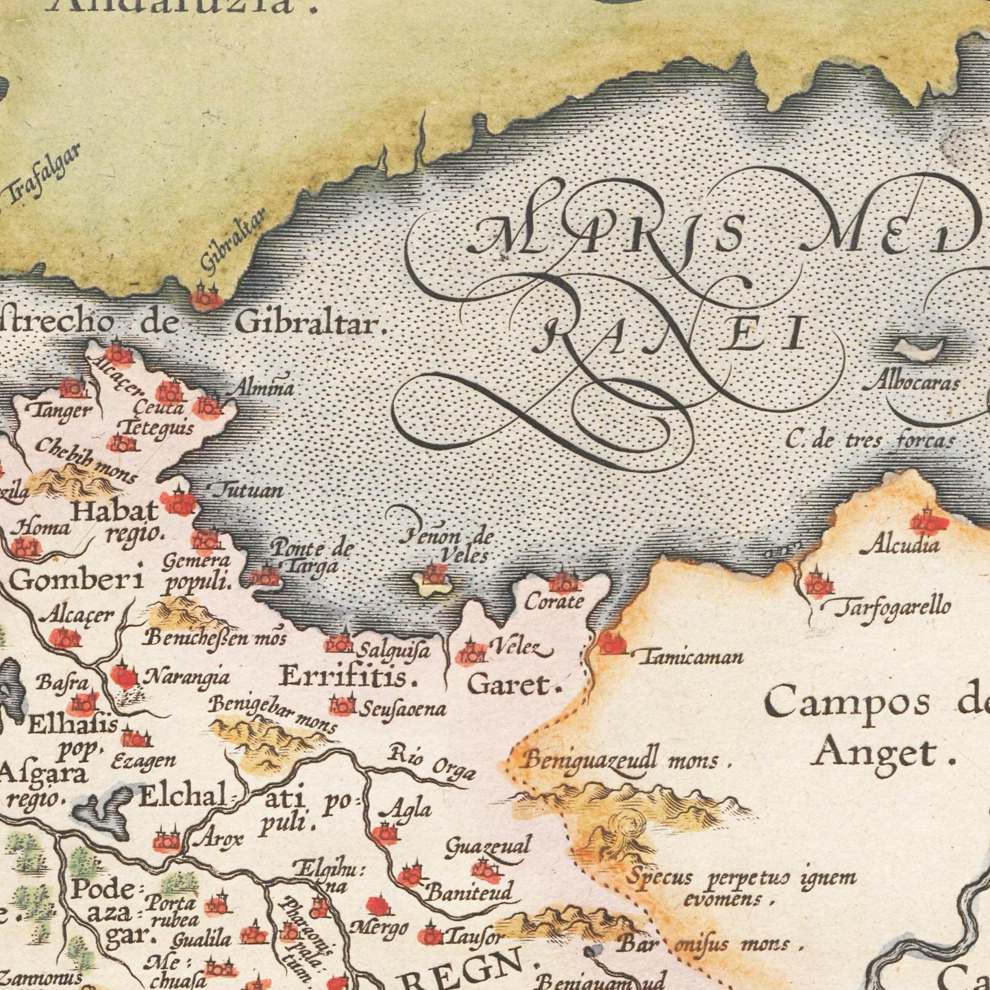 Historische Landkarte Marokko um 1609