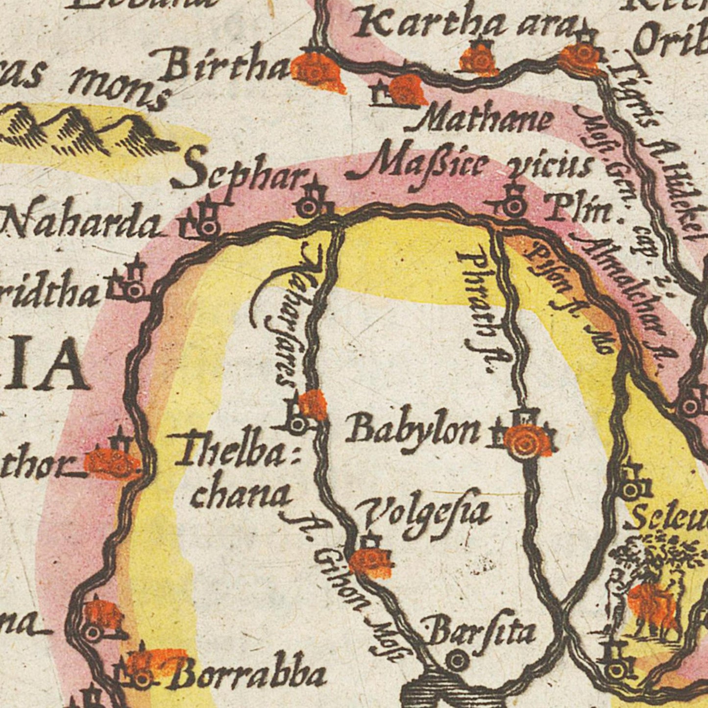 Historische Landkarte Syrien um 1609