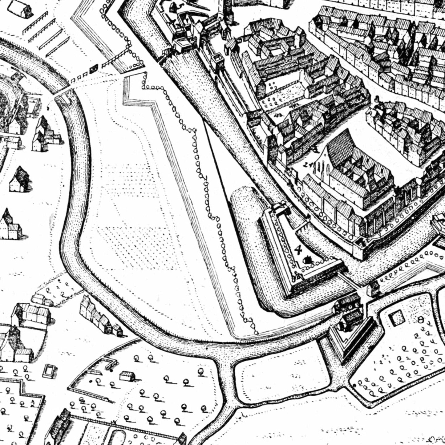 Historischer Stadtplan Leipzig um 1650