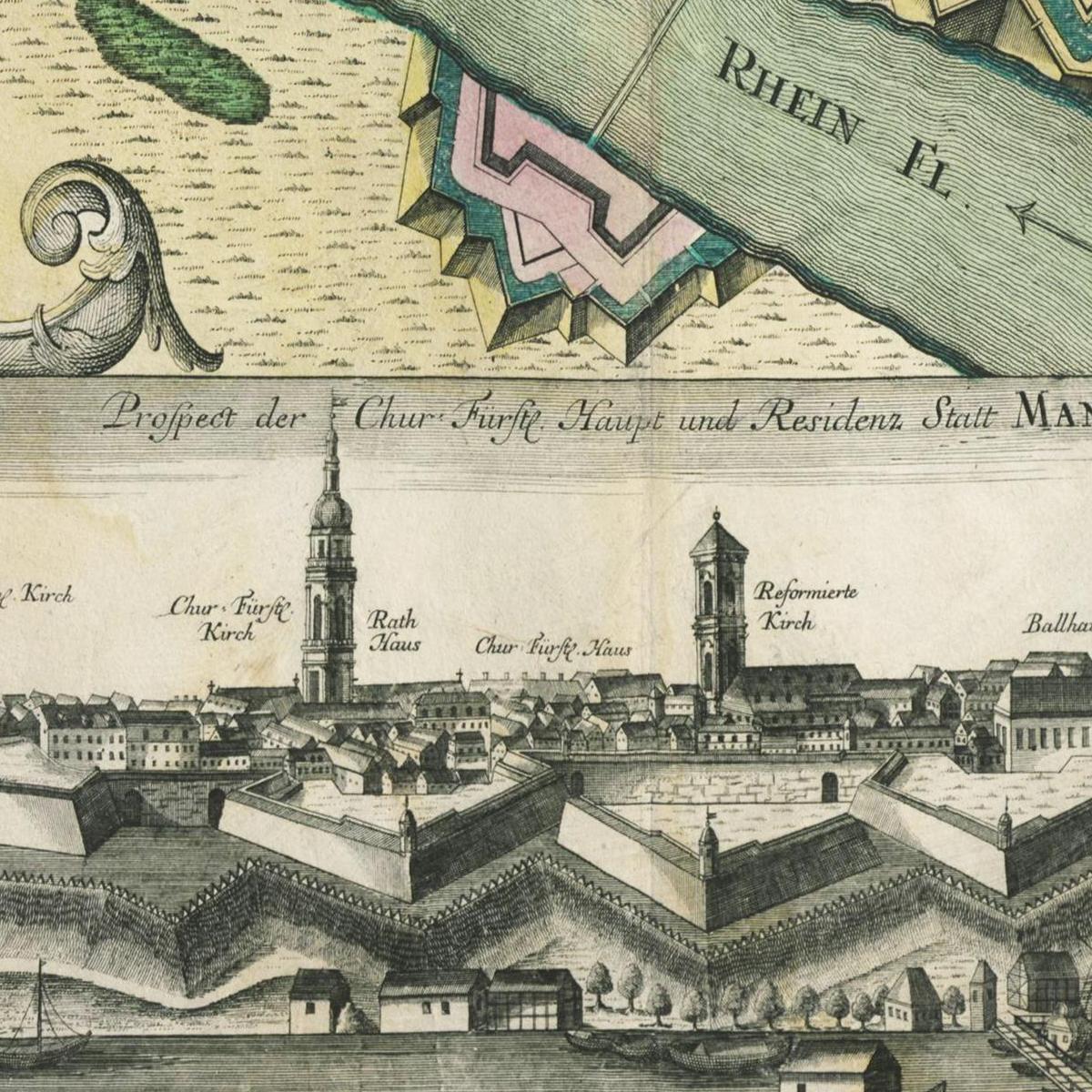Historischer Stadtplan Mannheim um 1730