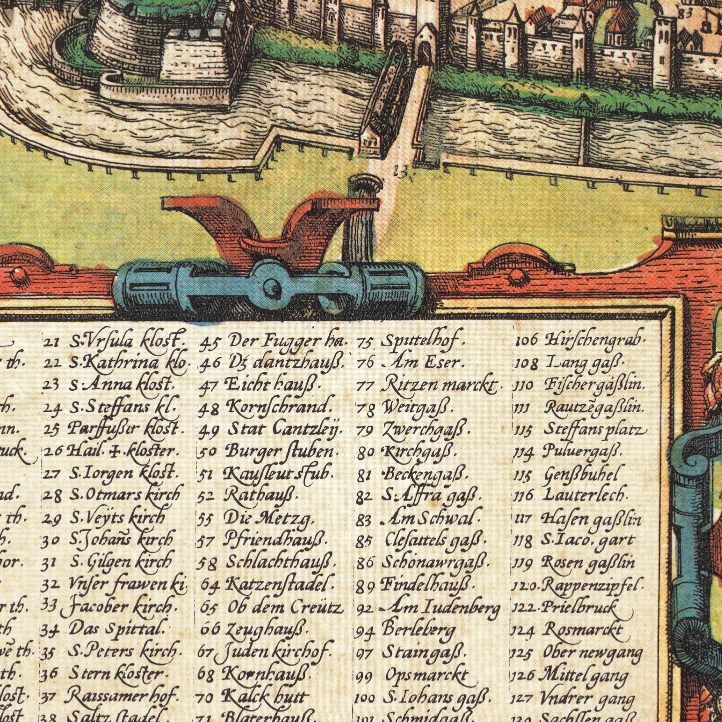 Historischer Stadtplan Augsburg um 1572