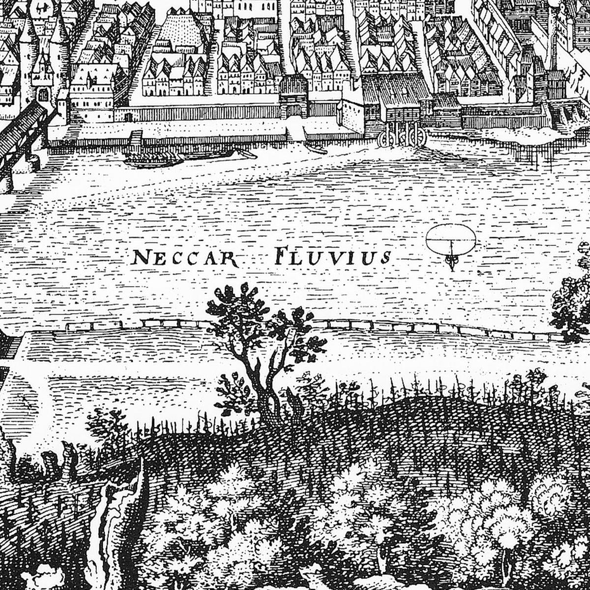 Historische Stadtansicht Heidelberg um 1645