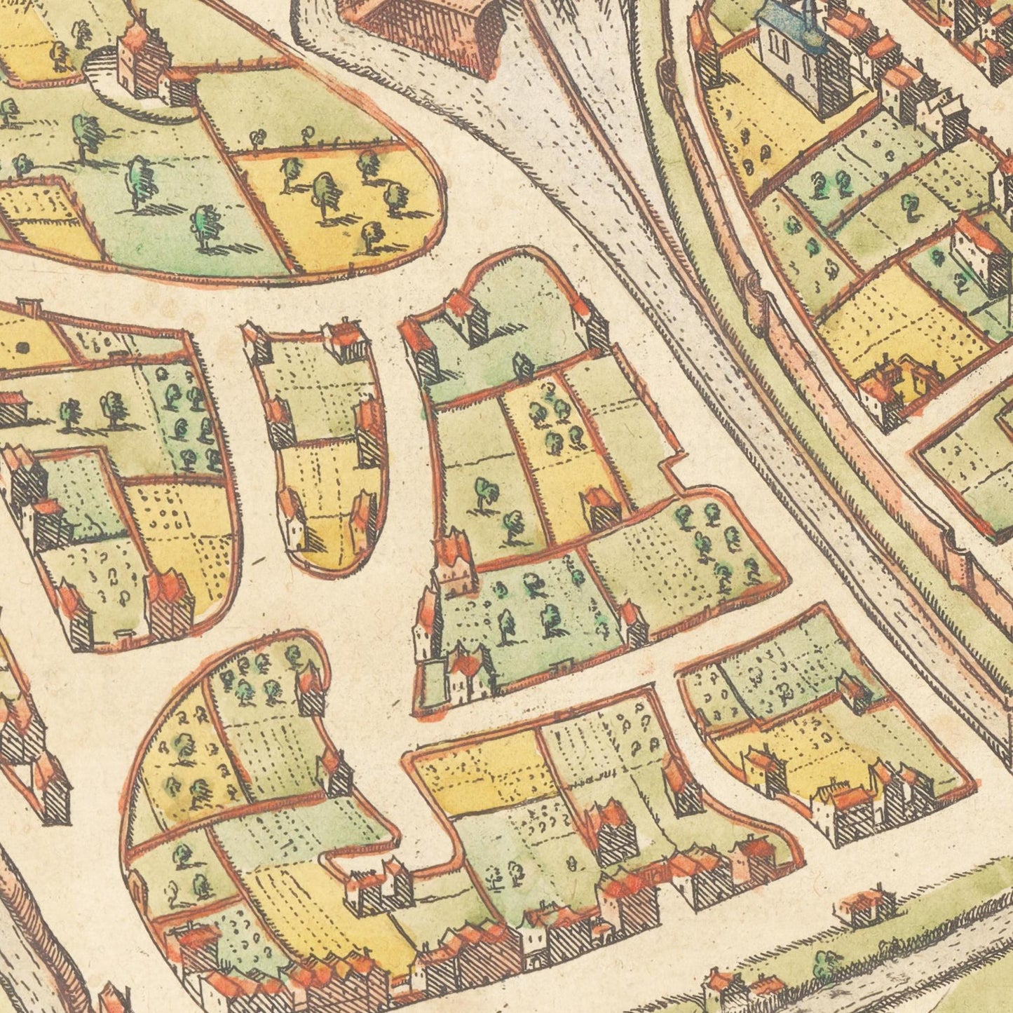 Historischer Stadtplan Wesel um 1592