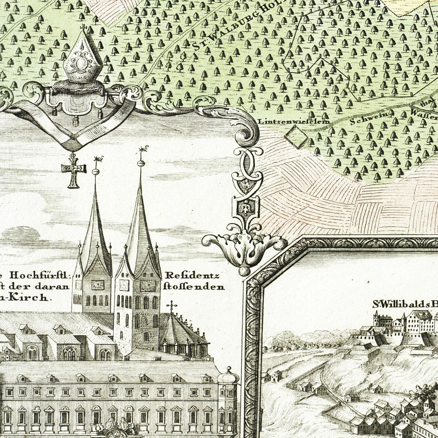 Historische Stadtansicht Eichstätt um 1730