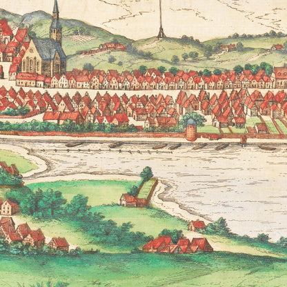 Historische Stadtansicht Flensburg um 1592