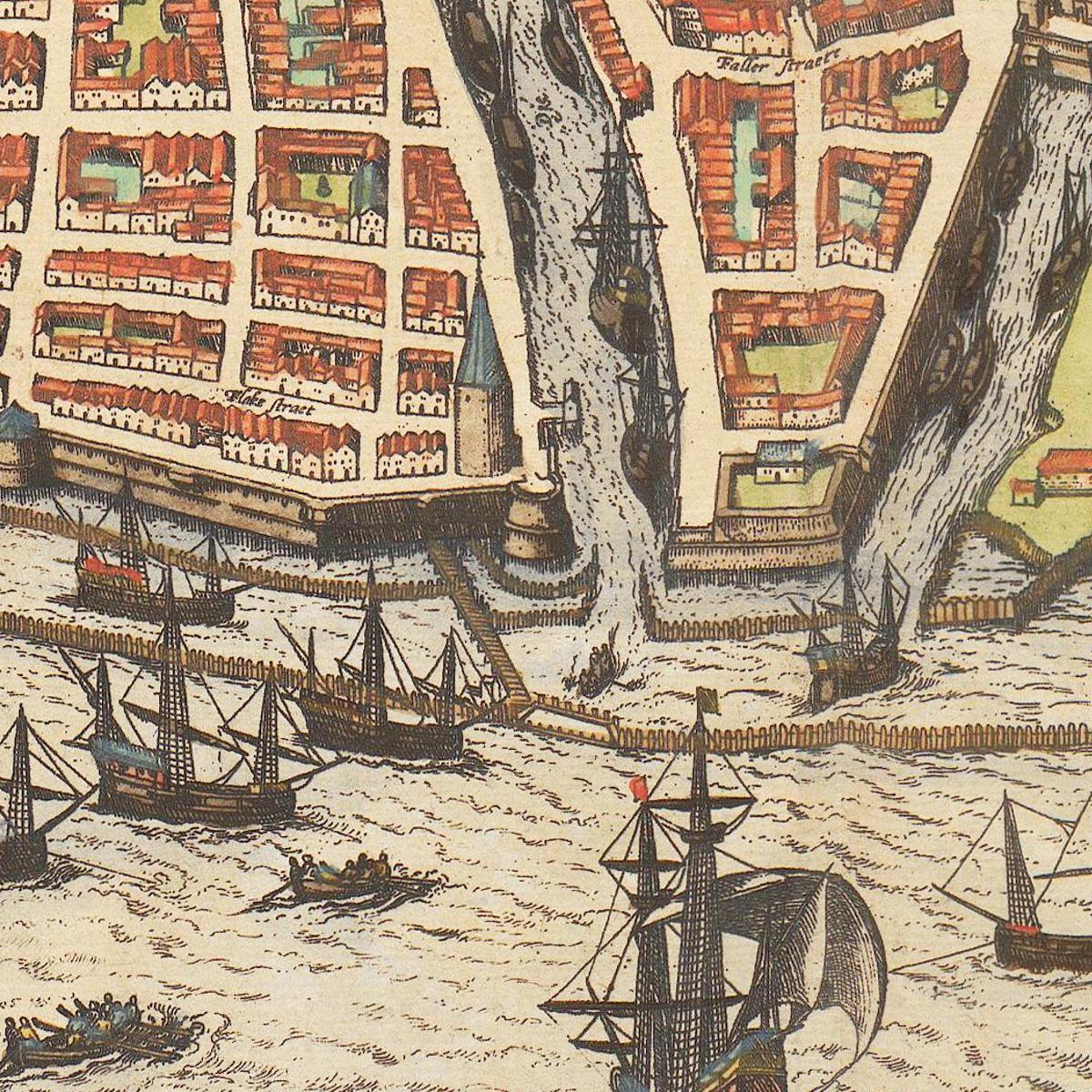 Historische Stadtansicht Emden um 1609