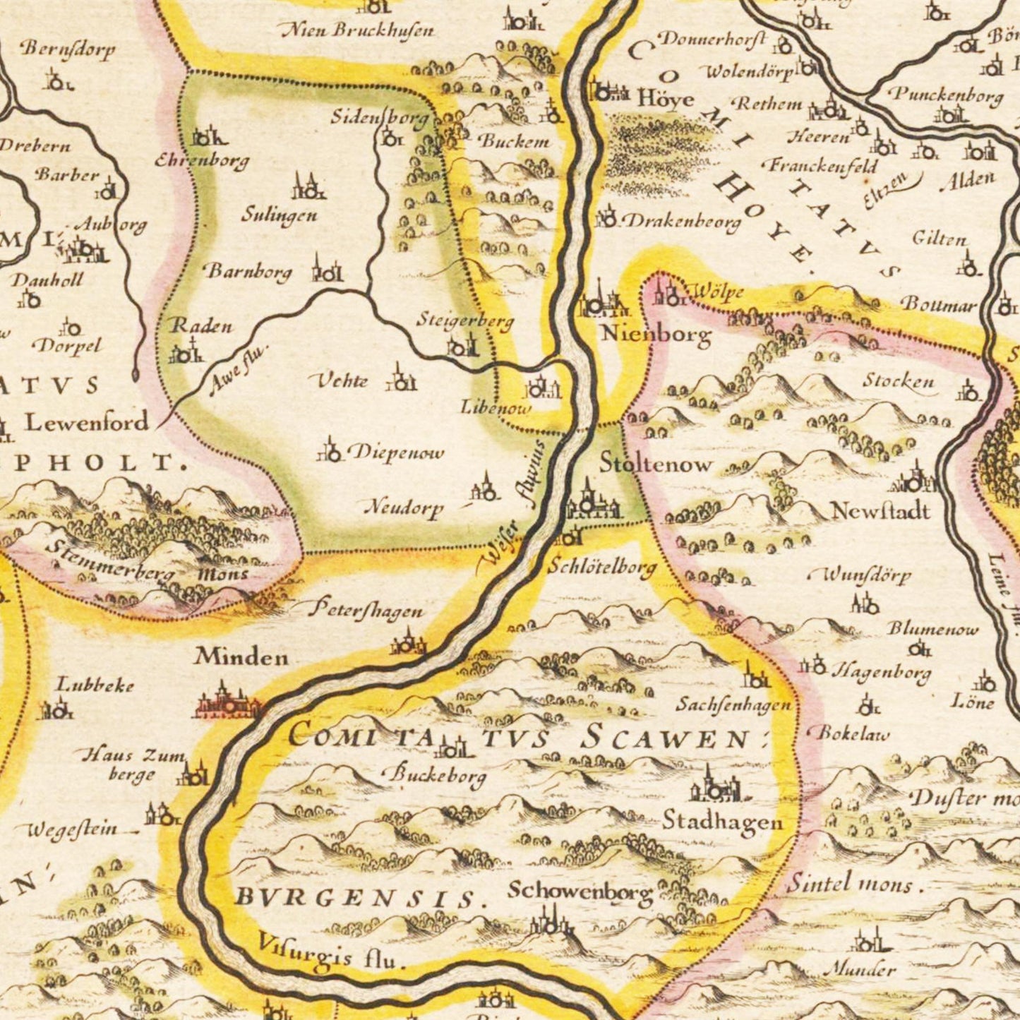 Historische Landkarte Lüneburg um 1635