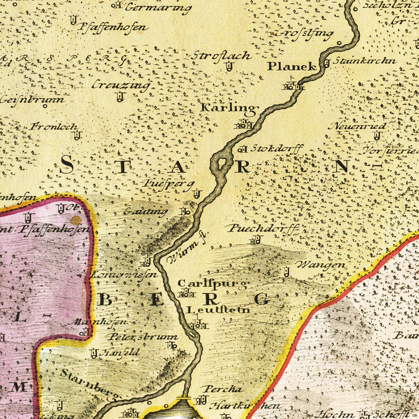 Historische Landkarte München um 1740