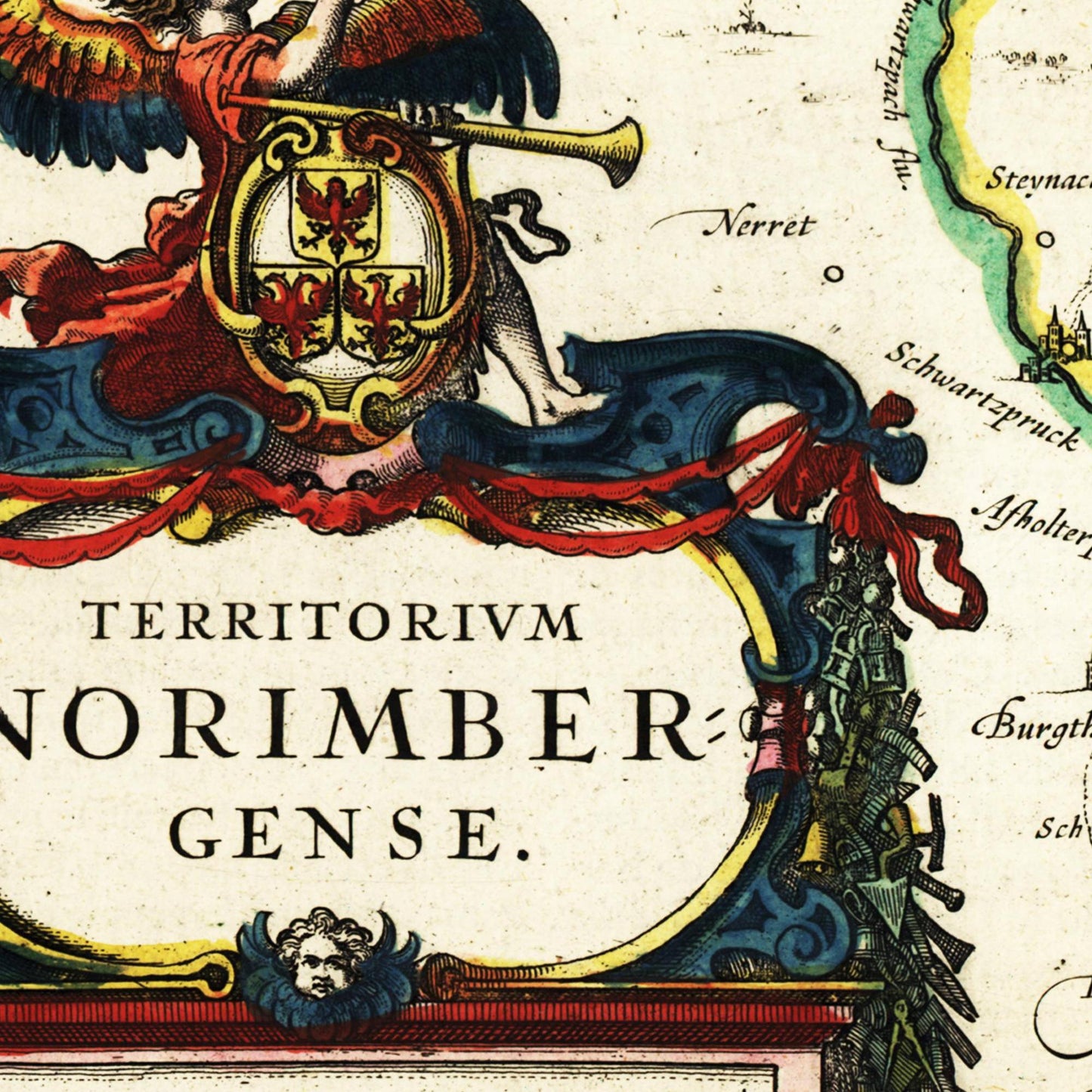 Historische Landkarte Nürnberg um 1647
