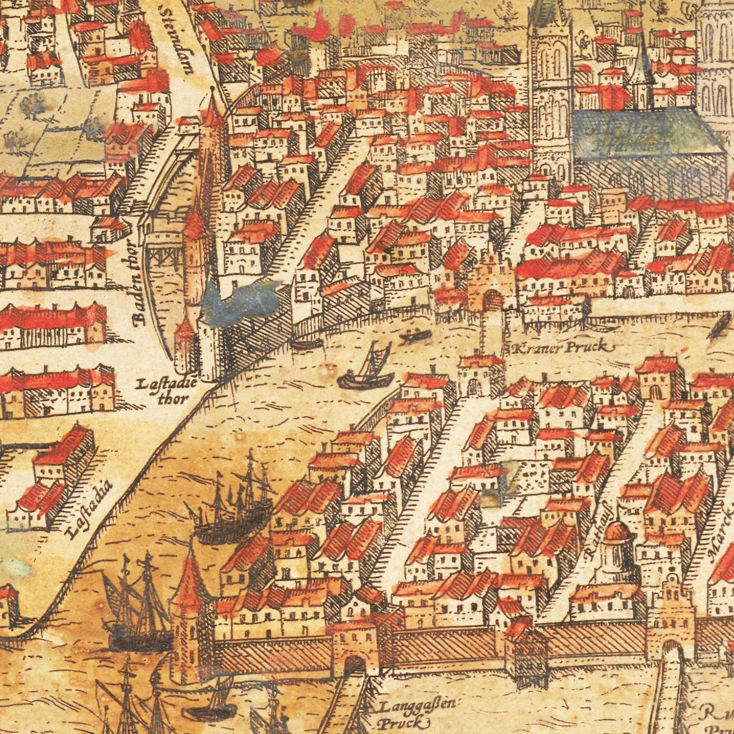 Historische Stadtansicht Königsberg um 1582