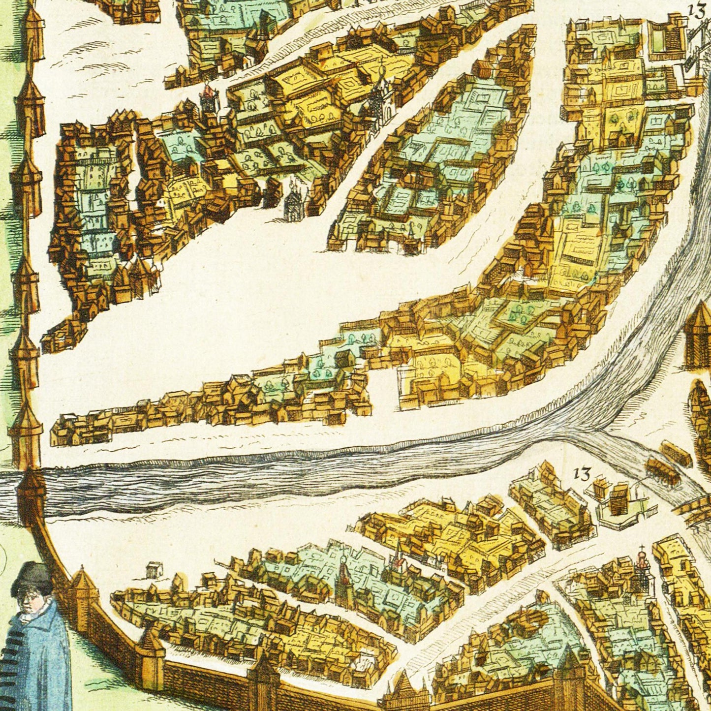 Historischer Stadtplan Moskau um 1612