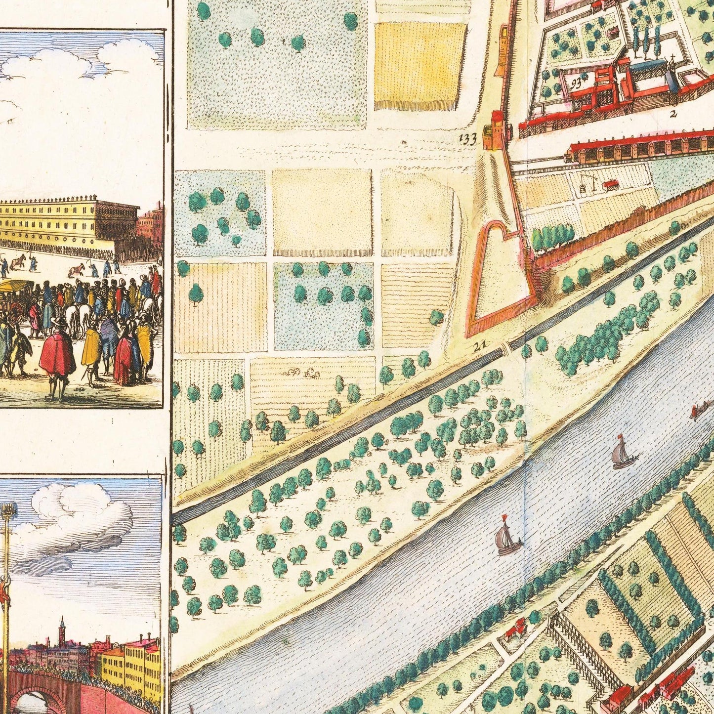 Historischer Stadtplan Florenz um 1660