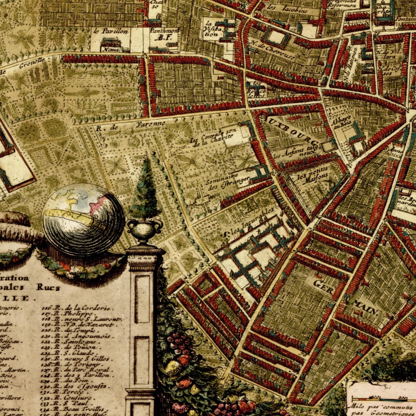Historischer Stadtplan Paris um 1700
