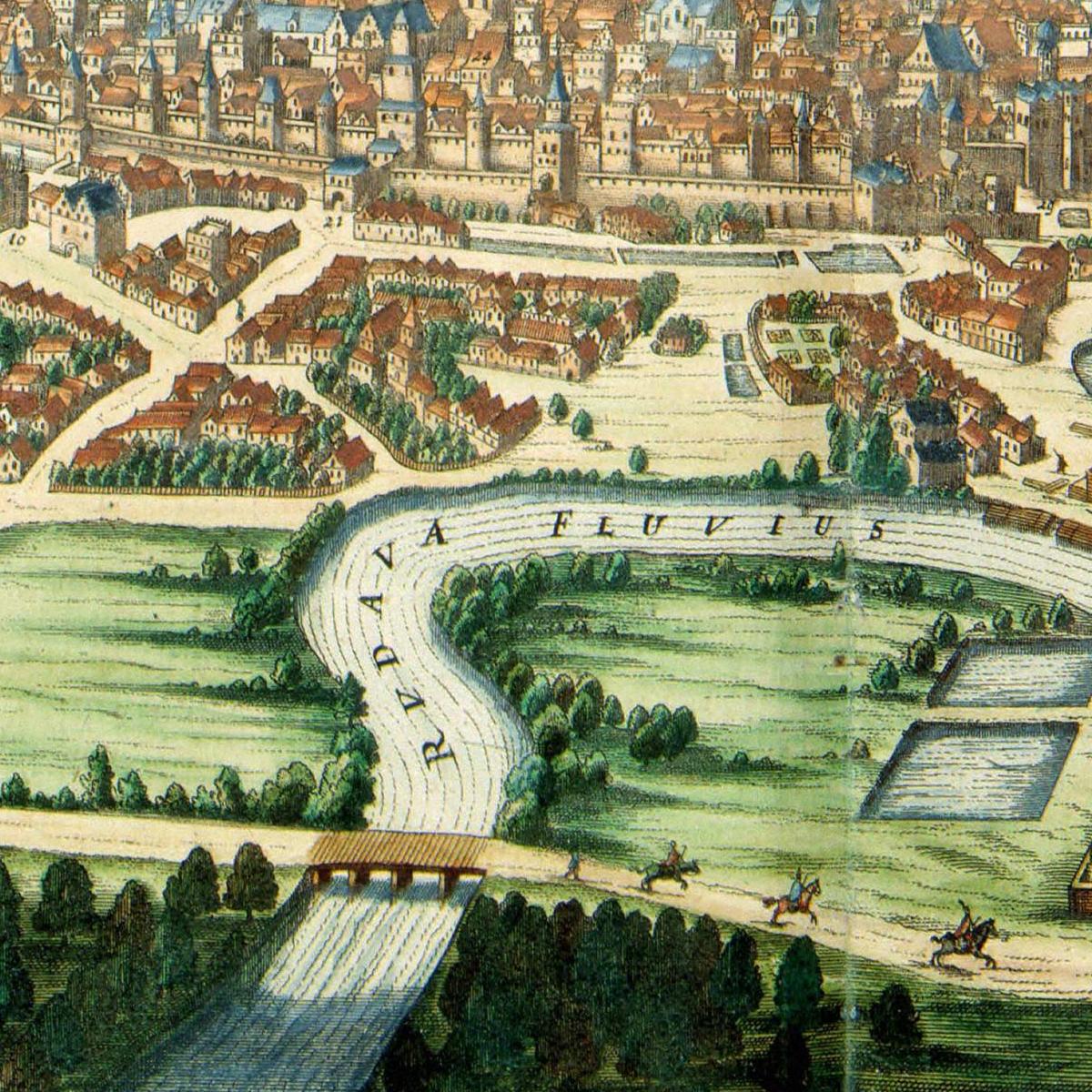 Historischer Stadtansicht Krakau um 1690