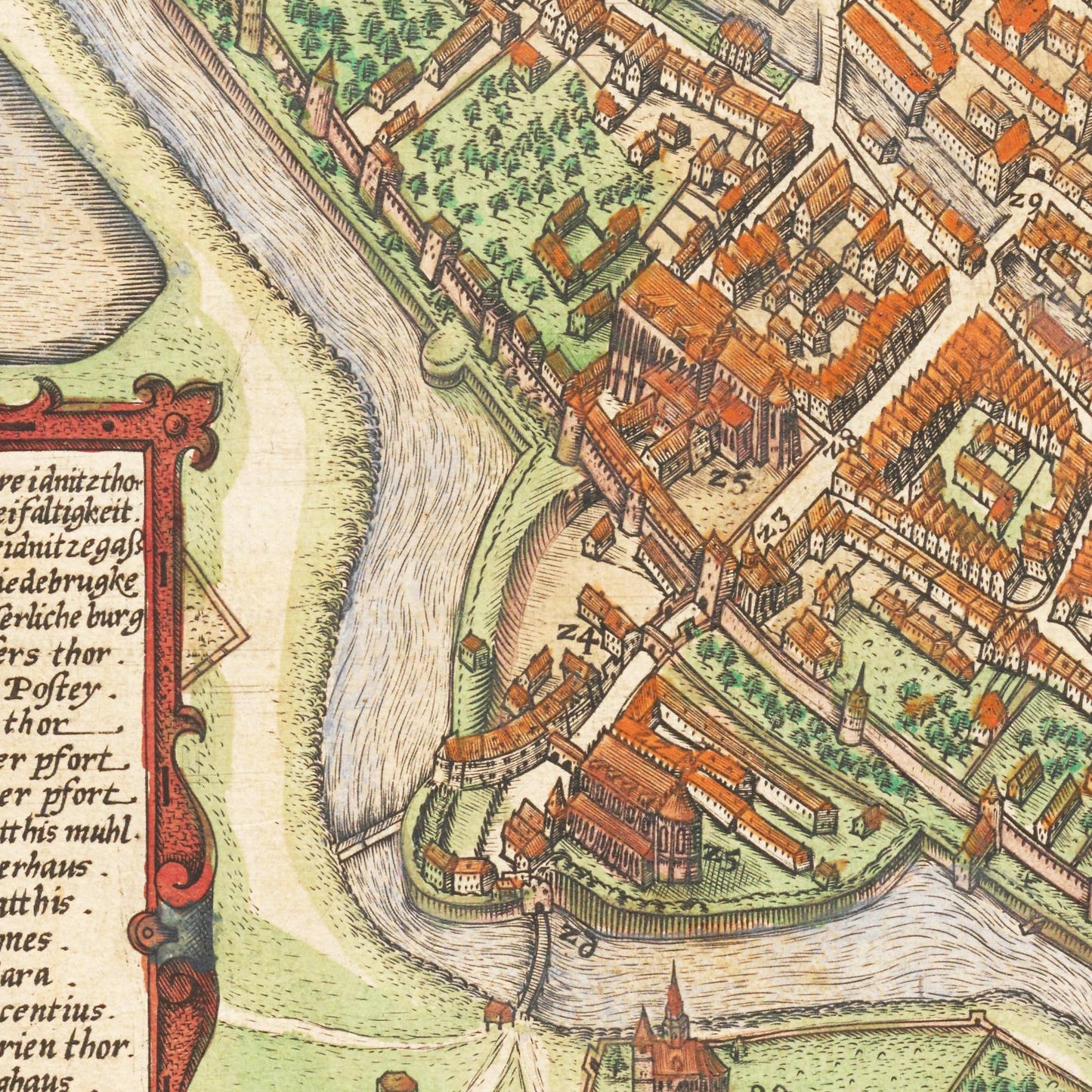 Historischer Stadtplan Breslau um 1592