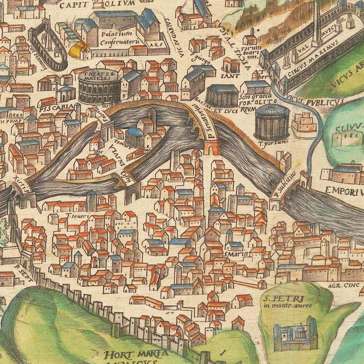 Historische Stadtansicht Rom um 1609