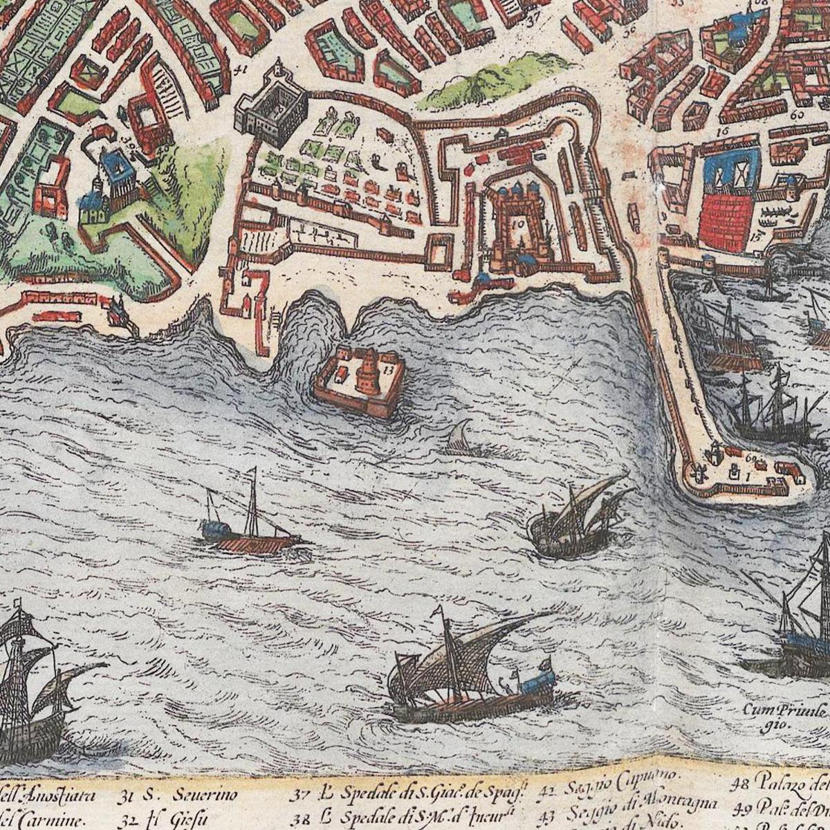 Historische Stadtansicht Neapel um 1609