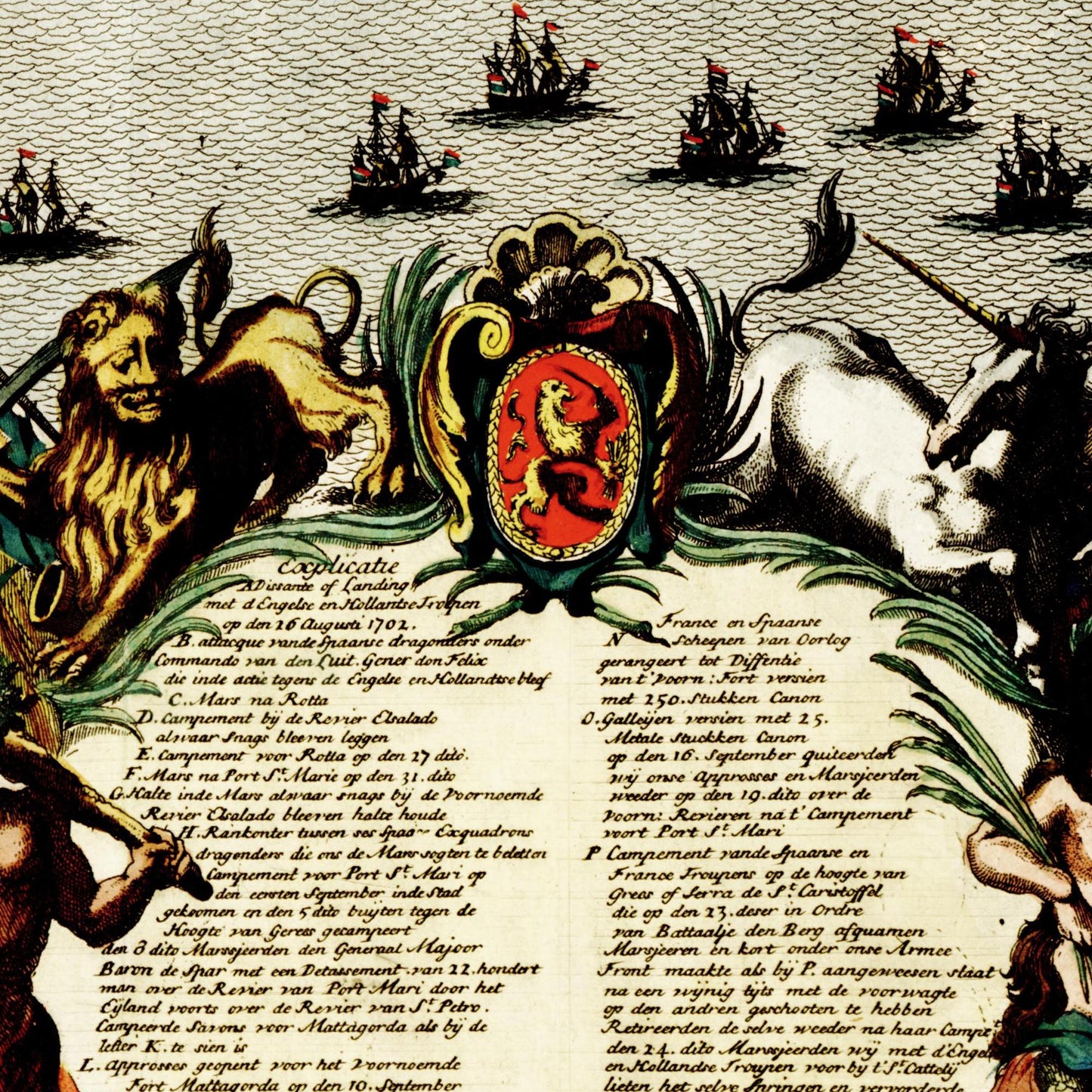 Historischer Stadtplan Cadiz um 1700