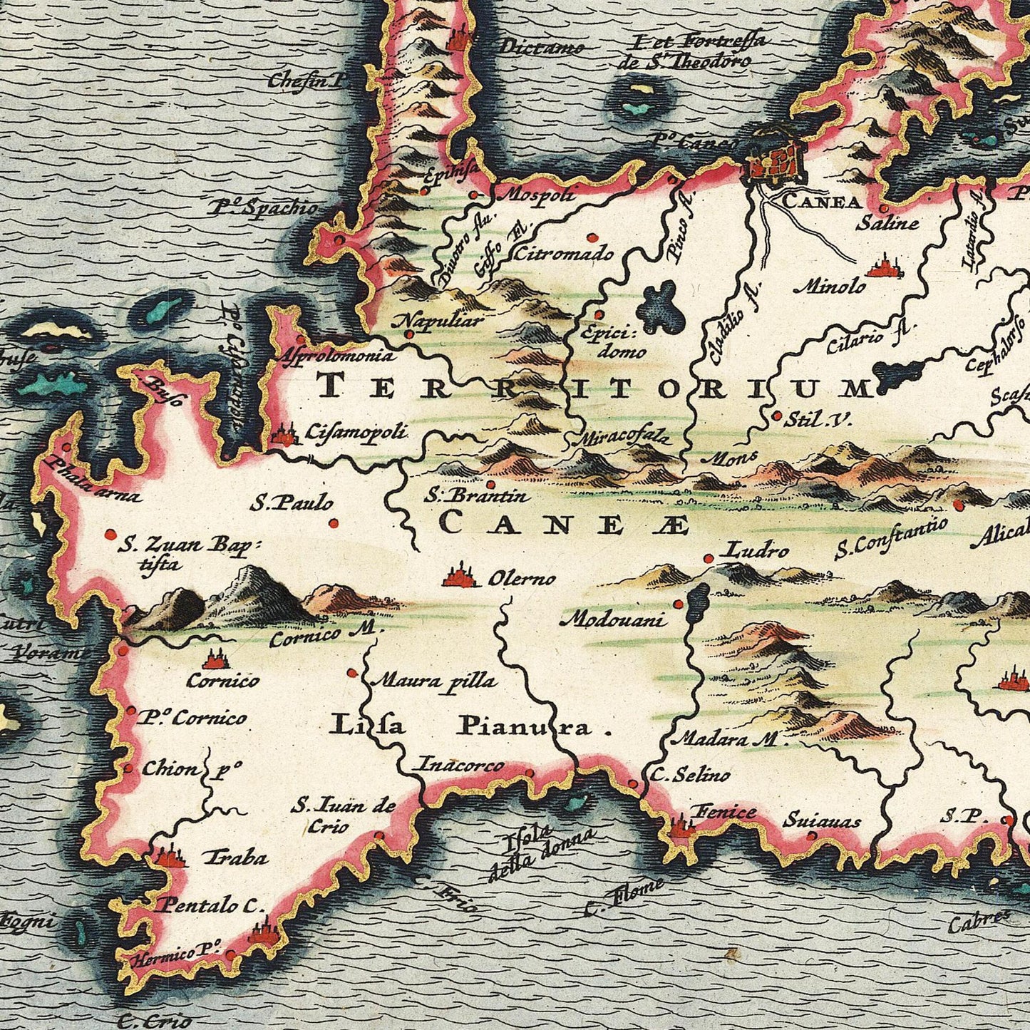 Historische Landkarte Kreta um 1668