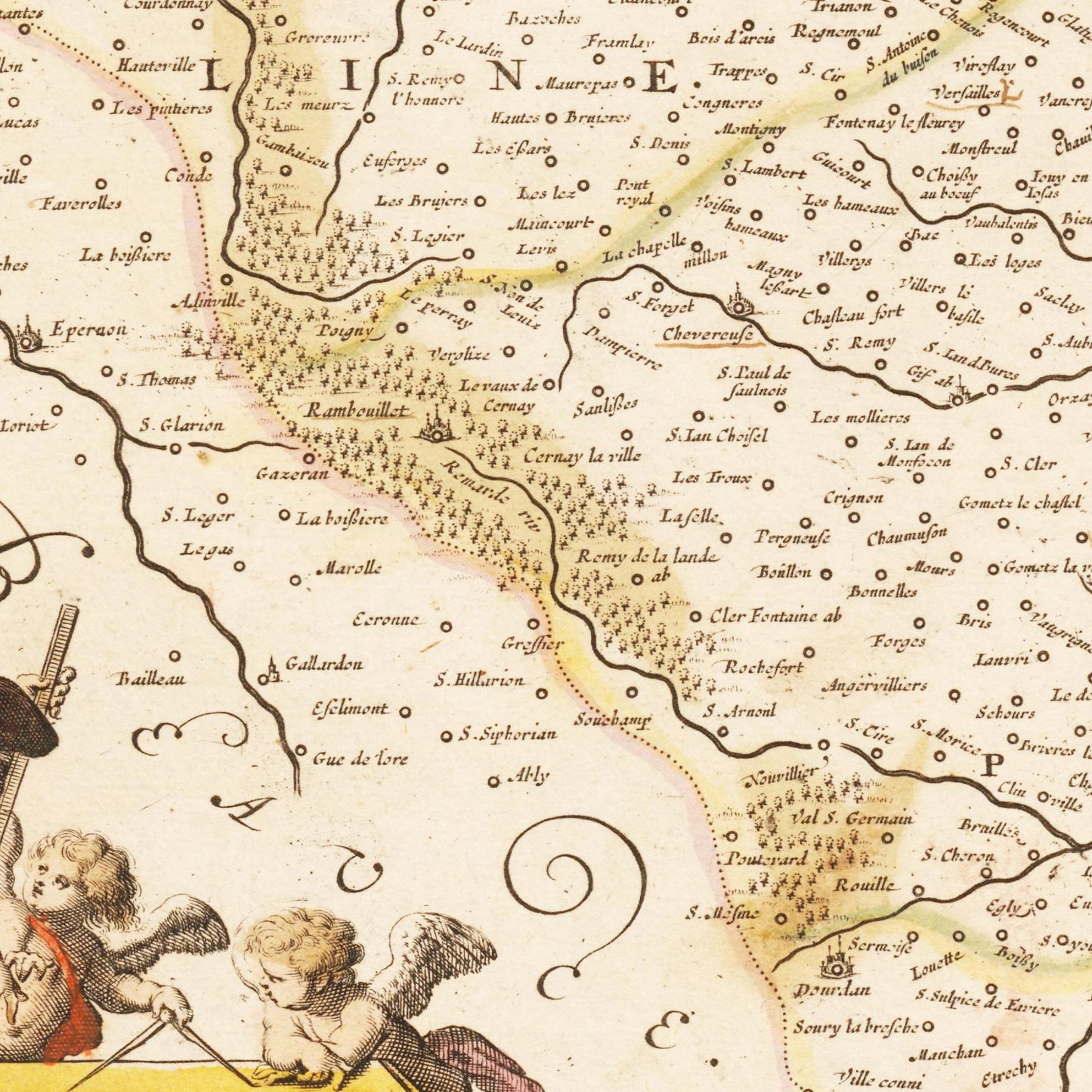 Historische Landkarte Île-de-France um 1698