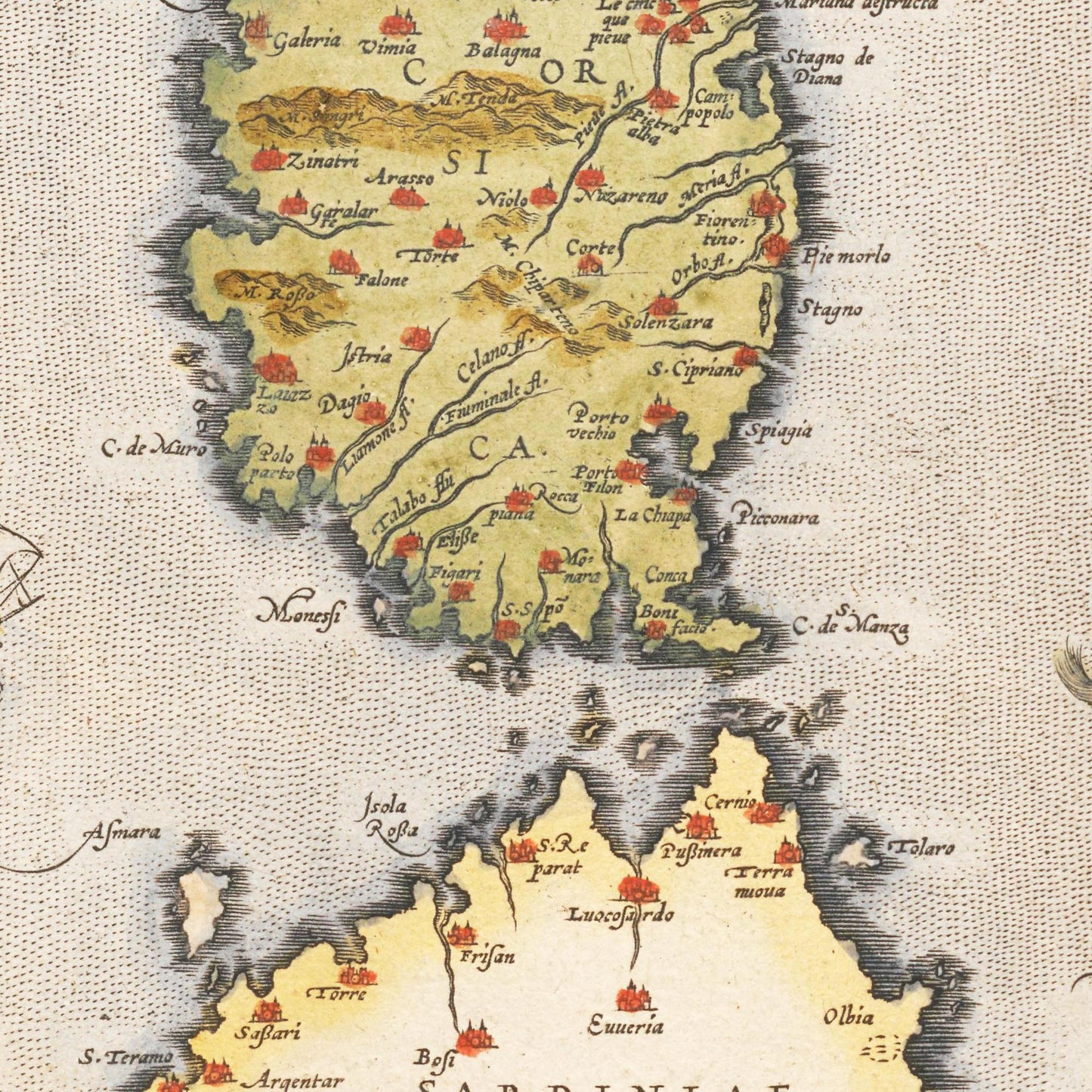 Historische Landkarte Italien um 1609