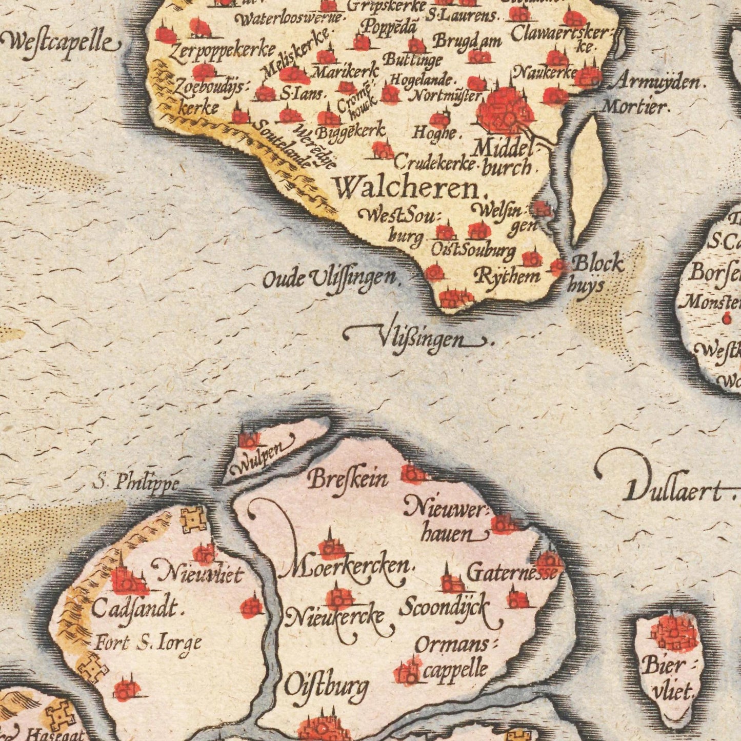 Historische Landkarte Provinz Zeeland um 1609