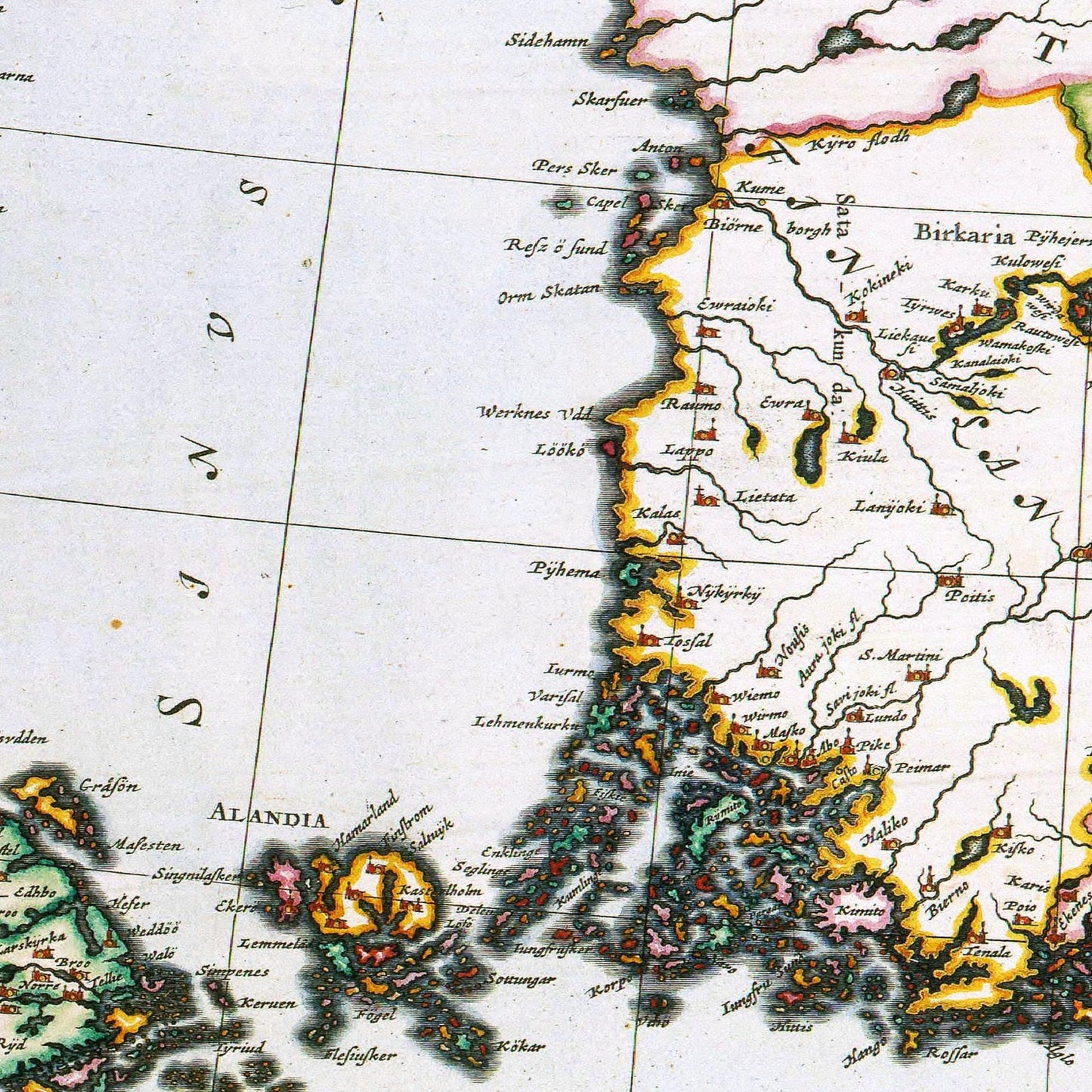 Historische Landkarte Finnland um 1690