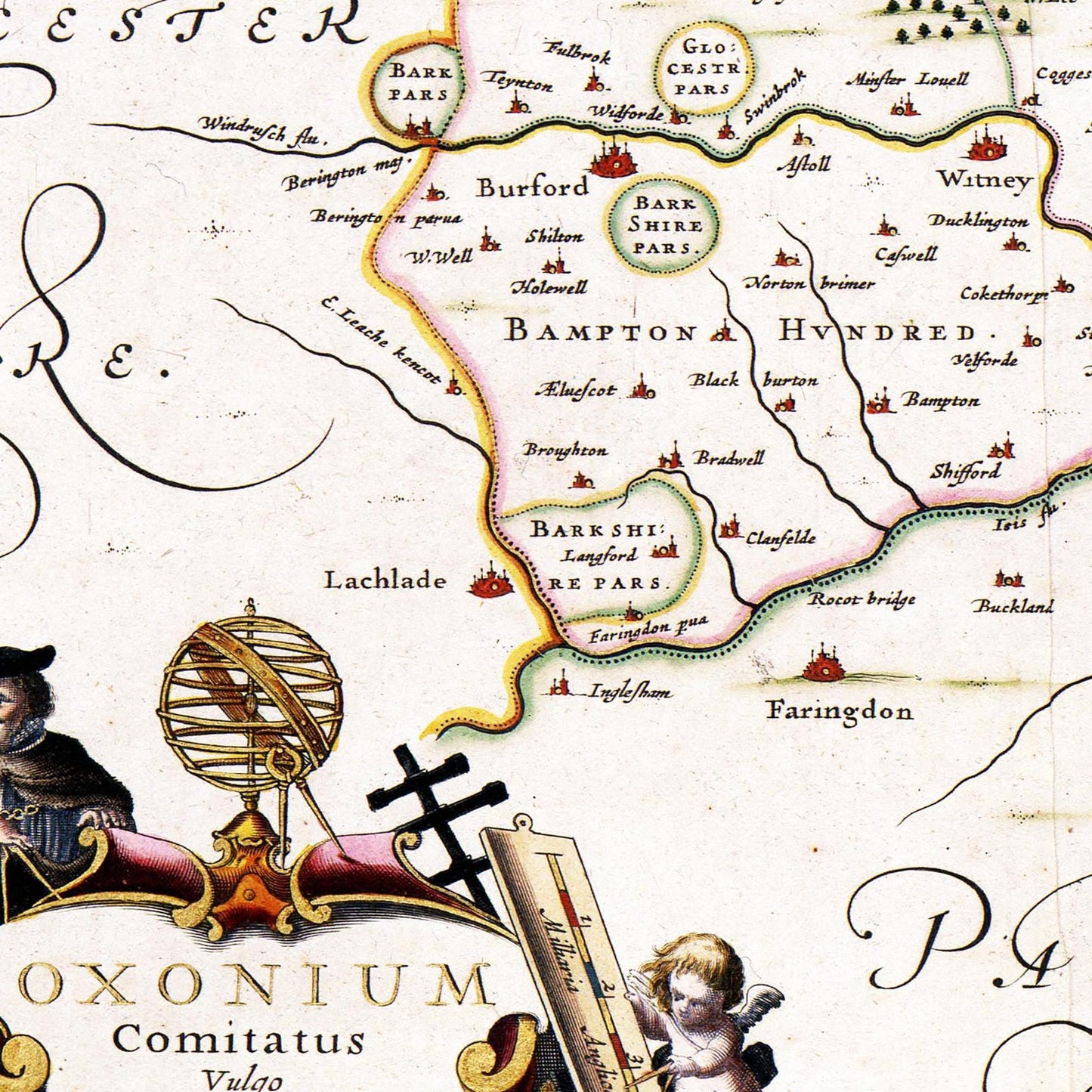 Historische Landkarte Oxfordshire um 1646