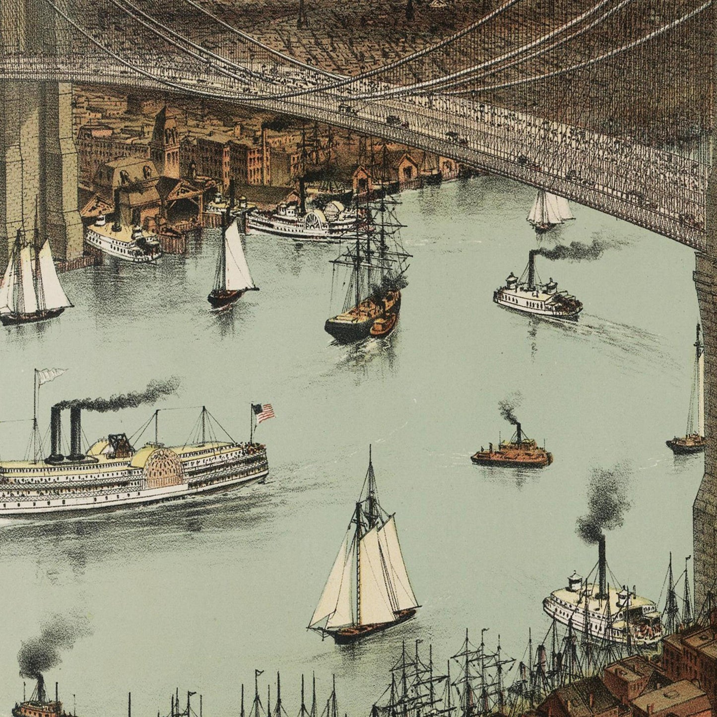 Historische Stadtansicht New York City um 1892