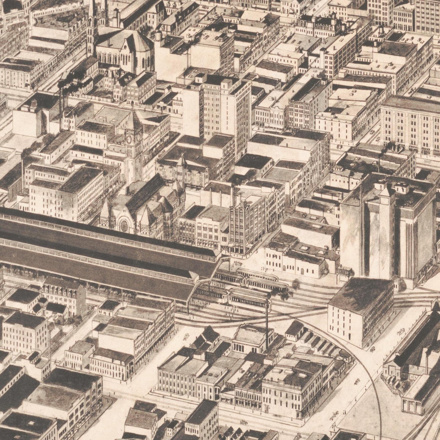 Historische Stadtansicht Indianapolis um 1913