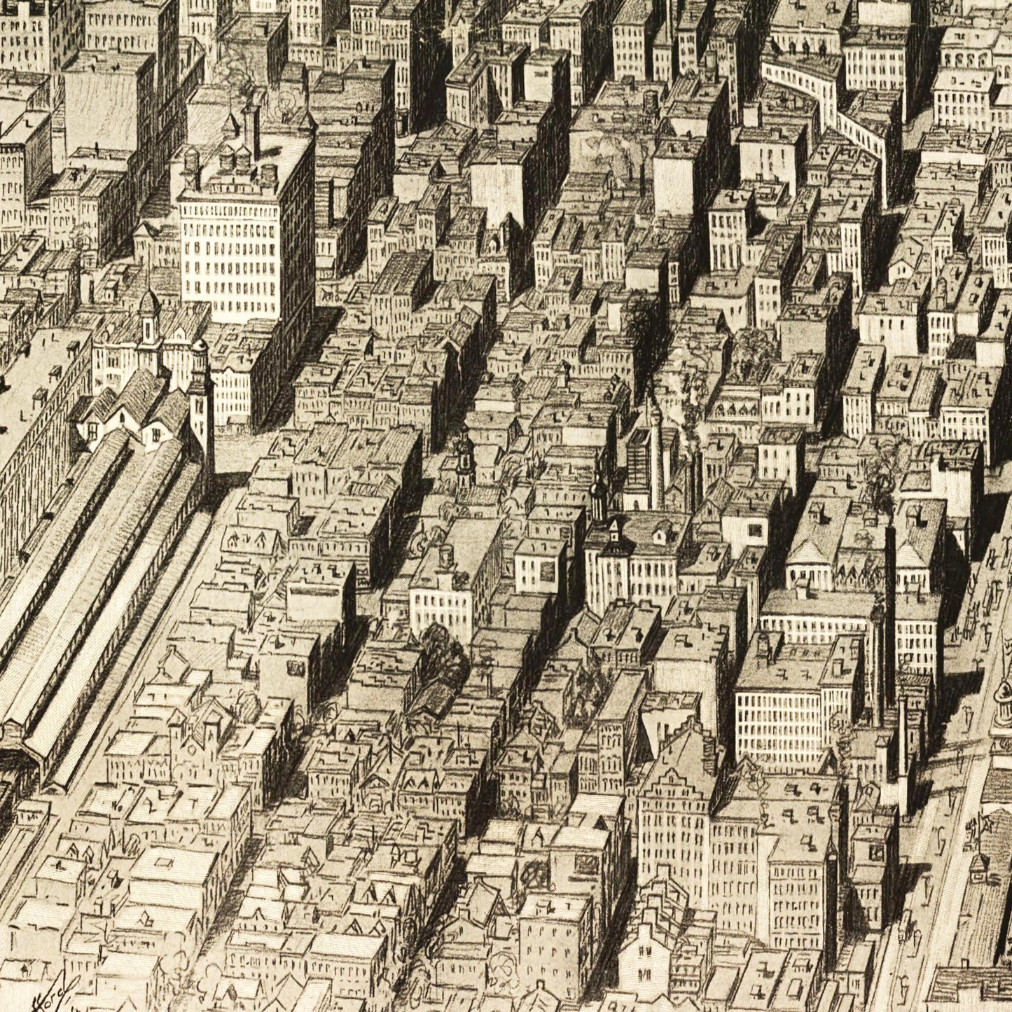 Historical city map  Test product horizontal 3 sizes