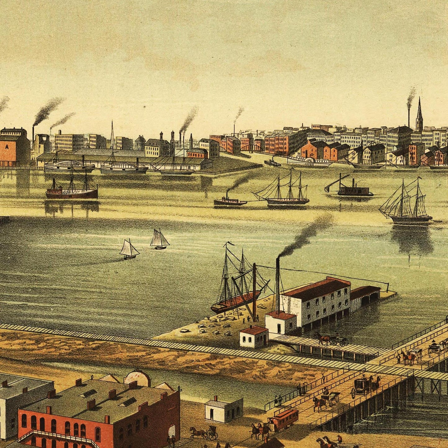 Historische Stadtansicht Toledo um 1876