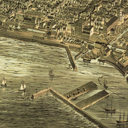 Historische Stadtansicht Buffalo um 1880