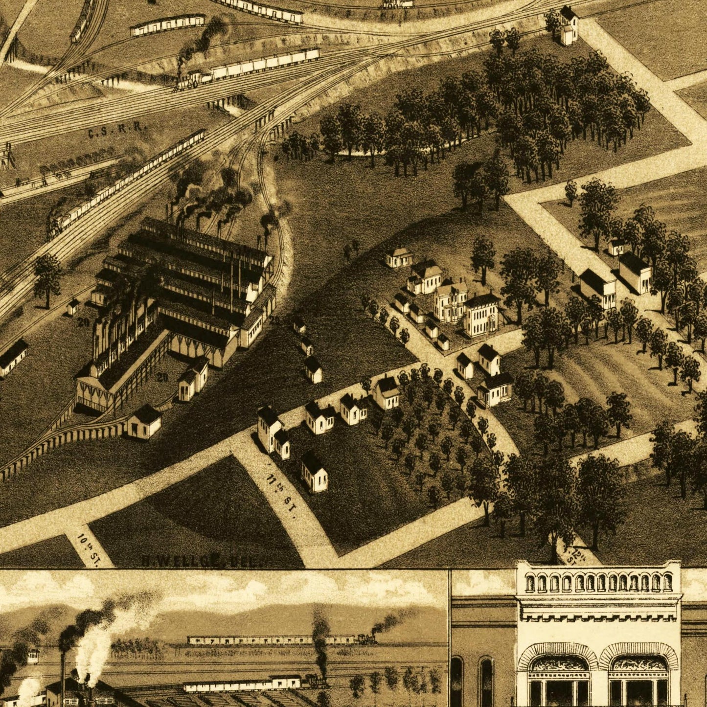 Historical city map  Test product horizontal 3 sizes