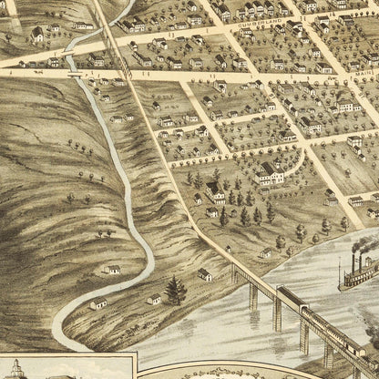 Historical city map  Test product horizontal 3 sizes