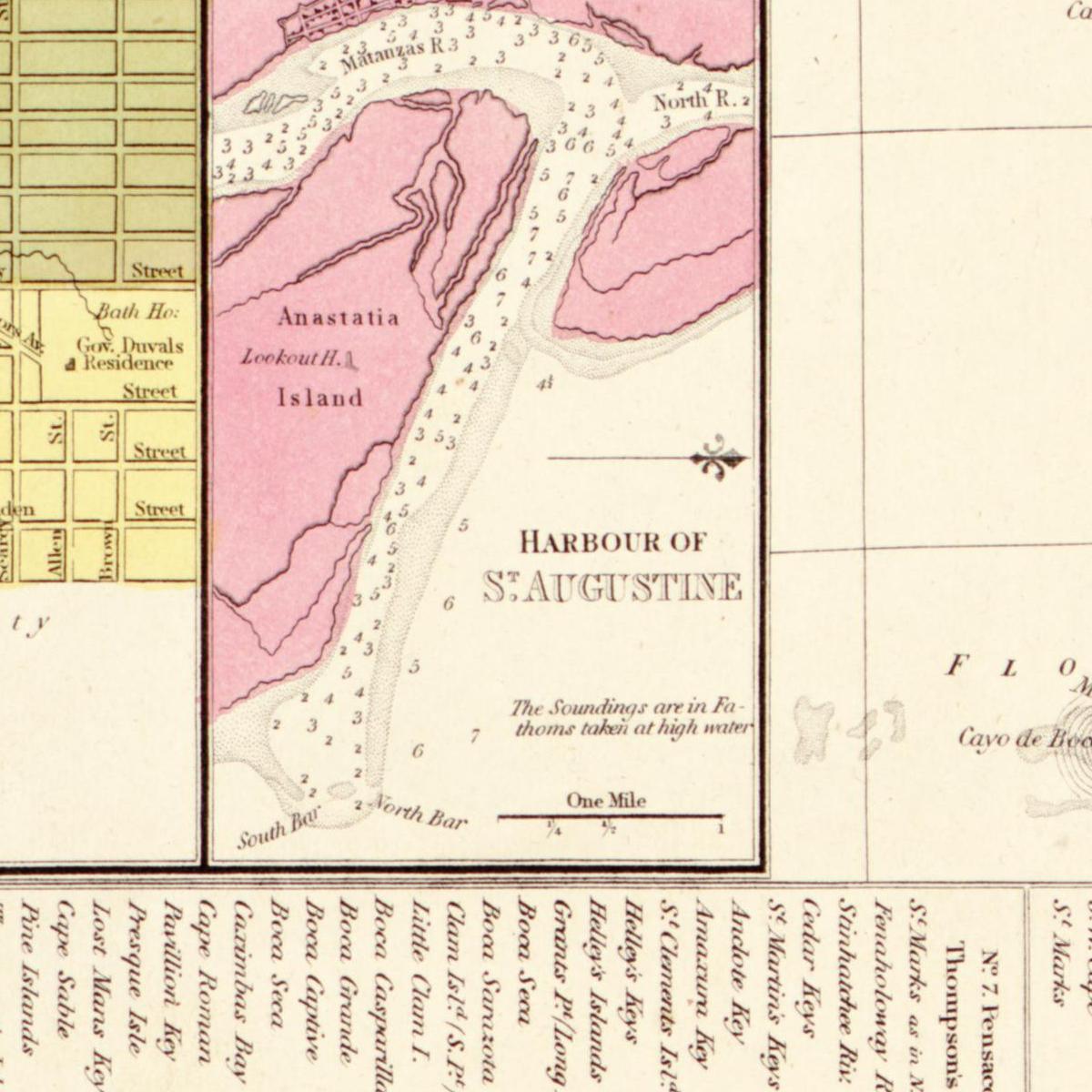 Historische Landkarte Florida um 1849