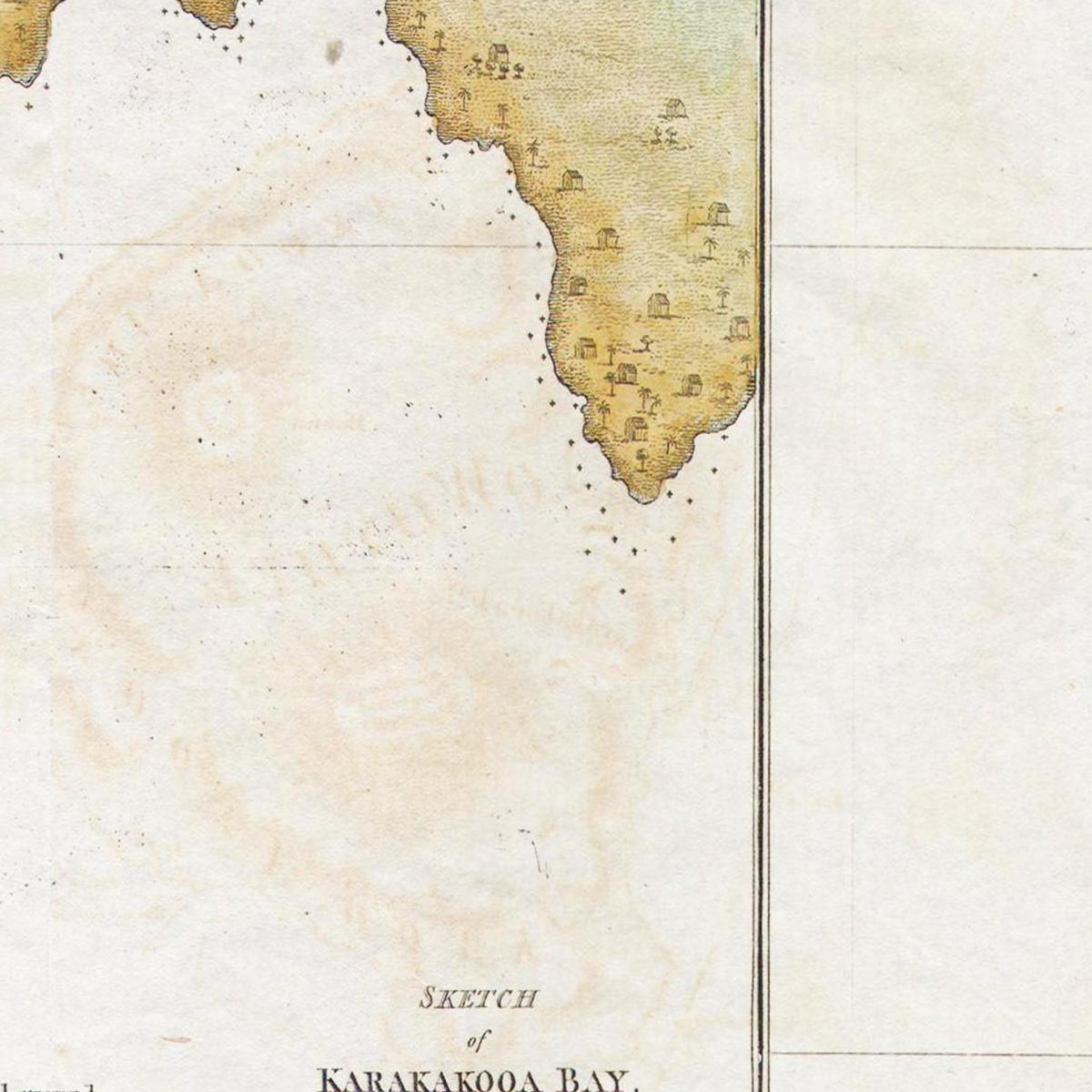 Historische Landkarte Hawaii um 1785