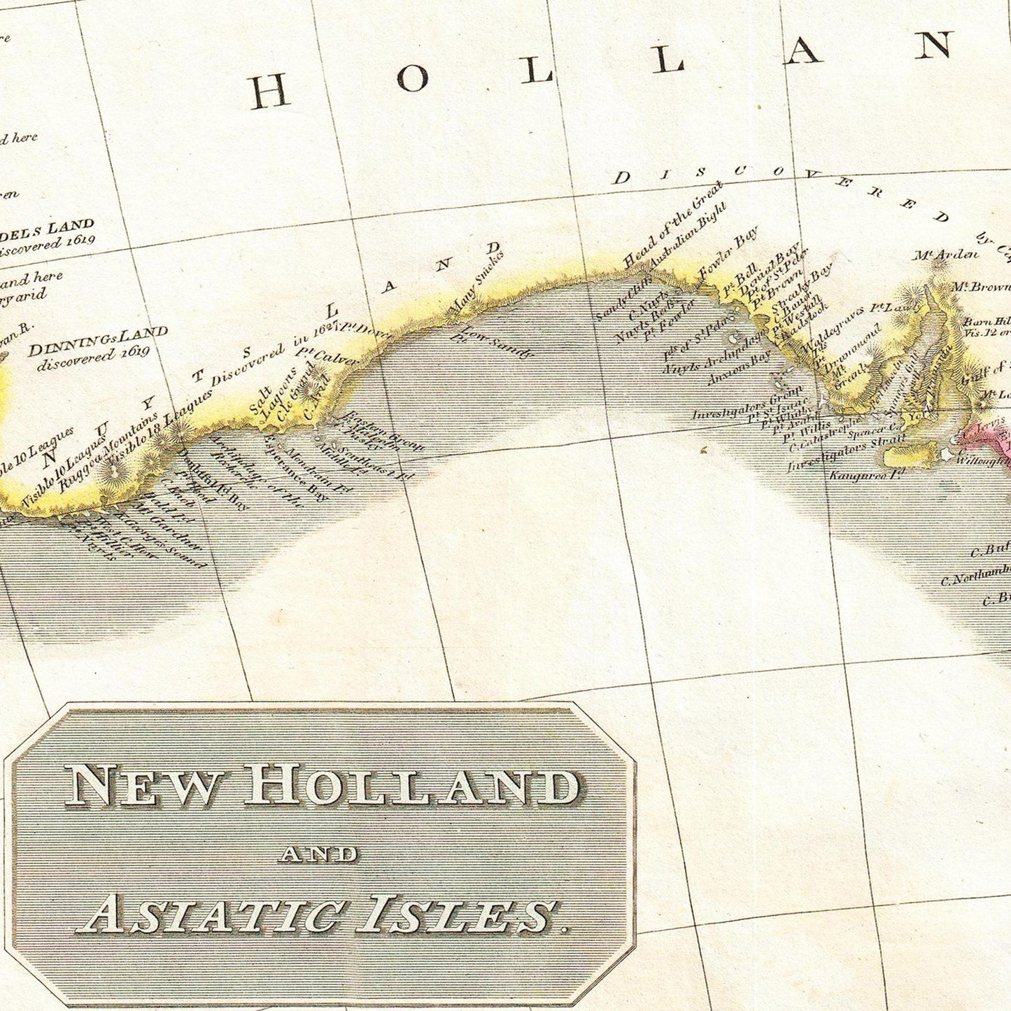 Historische Landkarte Australien Neuseeland um 1818