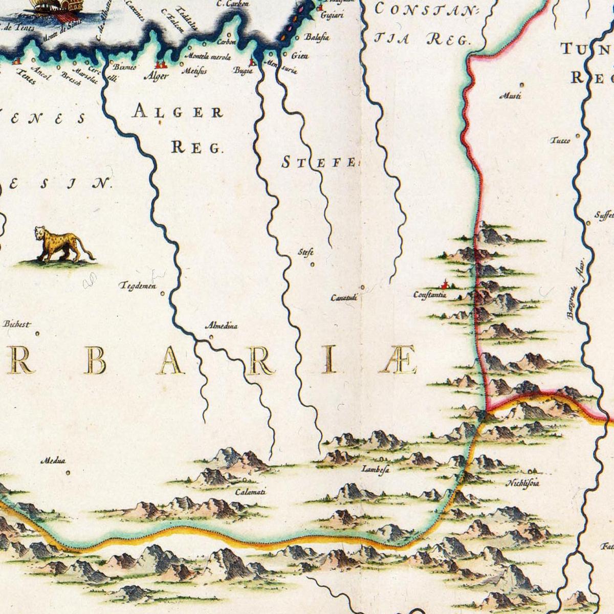 Historische Landkarte Maghreb um 1690